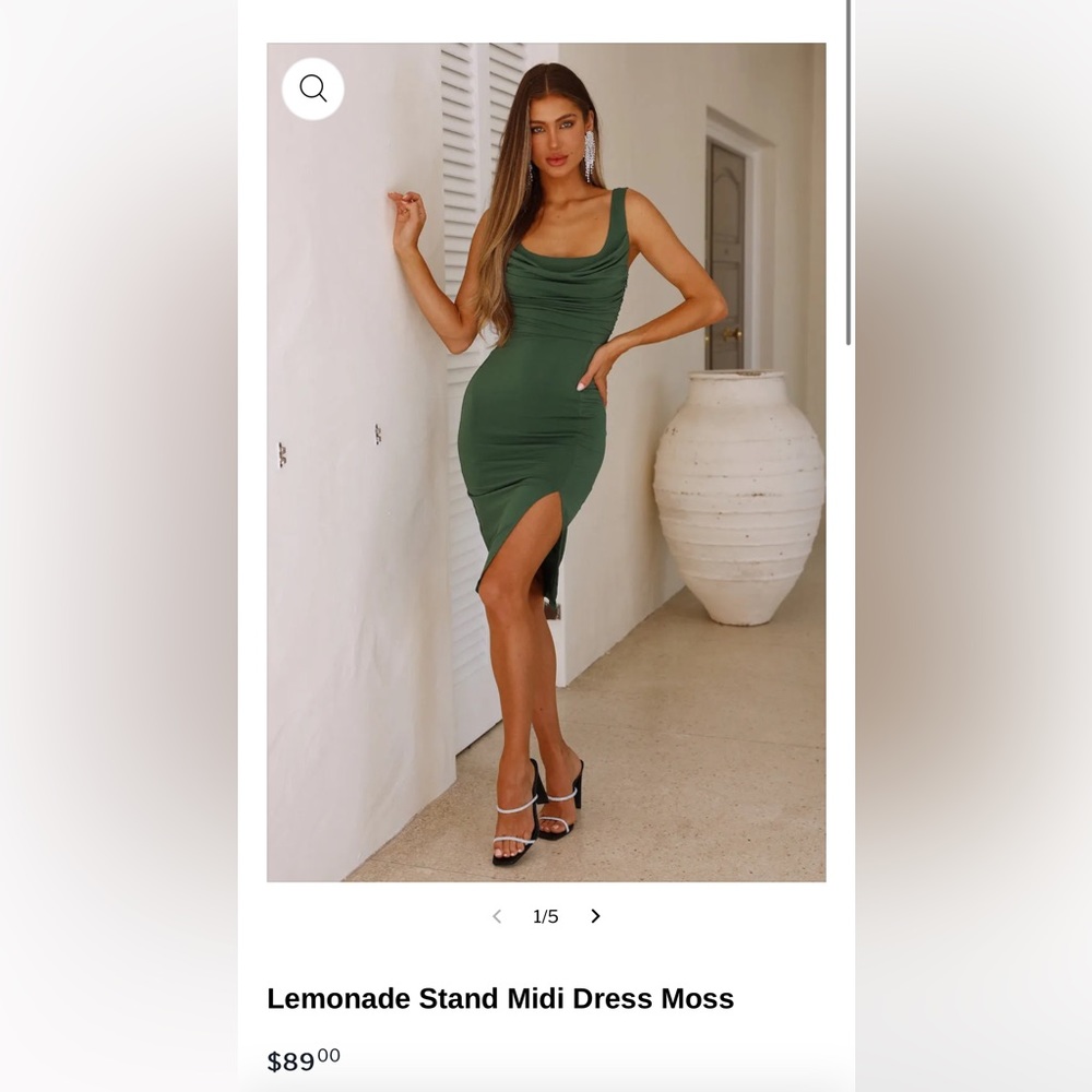 Hello Molly Lemonade stand dress - moss - NWT - size small